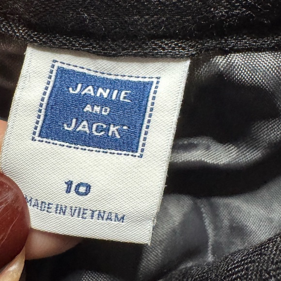 Janie & Jack Boys Gingham Plaid Grey Dressy Pants 10 - Picture 5 of 7